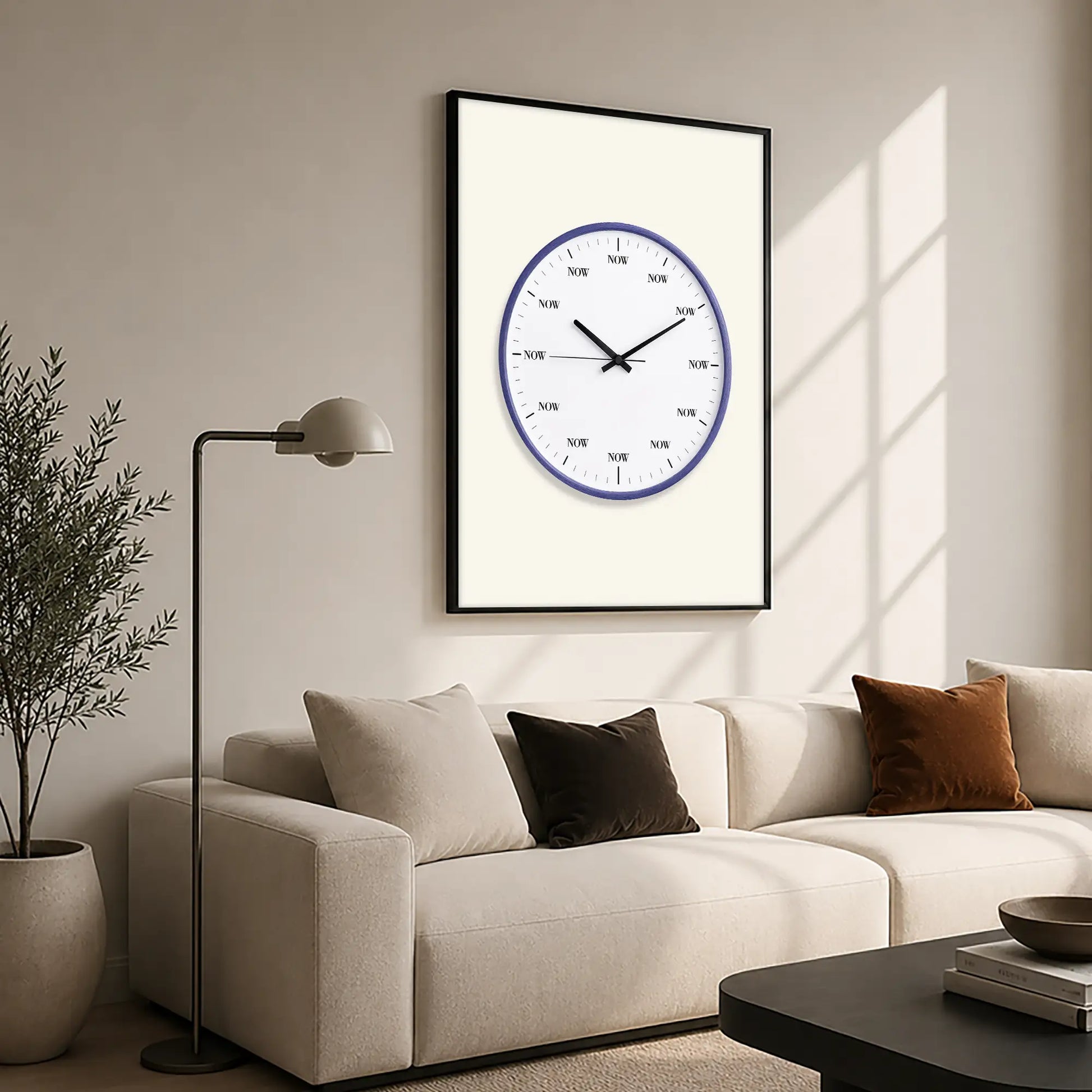 Now – Black Frame Hanging Rectangle | Jewish Wall Art