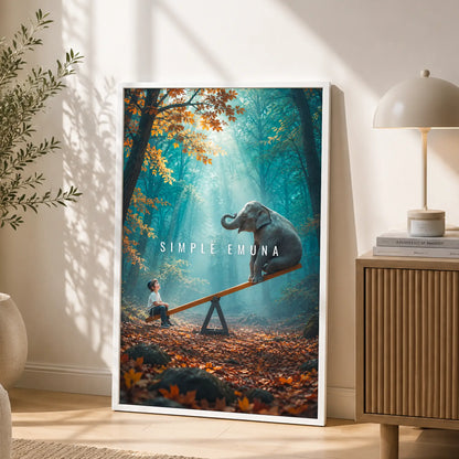 Simple Emuna Jewish wall art in a white frame – inspiring emunah art for the home